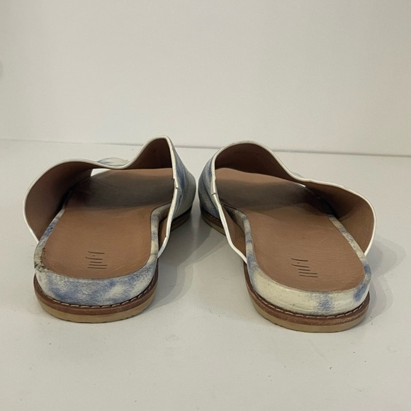 J. Jill Maya Leather Blue & White Cloudlike Pattern Upper w/ Foam Insole Slides - Picture 15 of 15